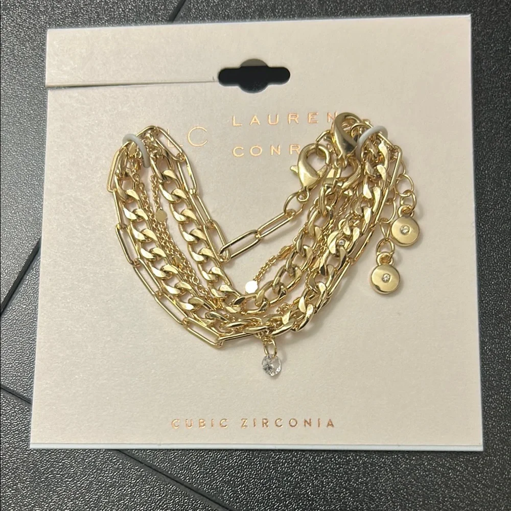 LC Lauren Conrad Gold Chunky Chain Bracelet - Picture 2 of 3